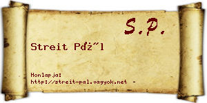 Streit Pál névjegykártya